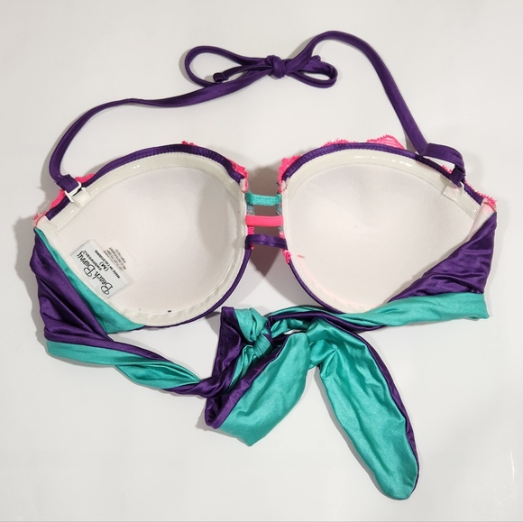 NWOT Beach Bunny Lady Lace Halter Balconette bikini top sz M - Picture 5 of 7